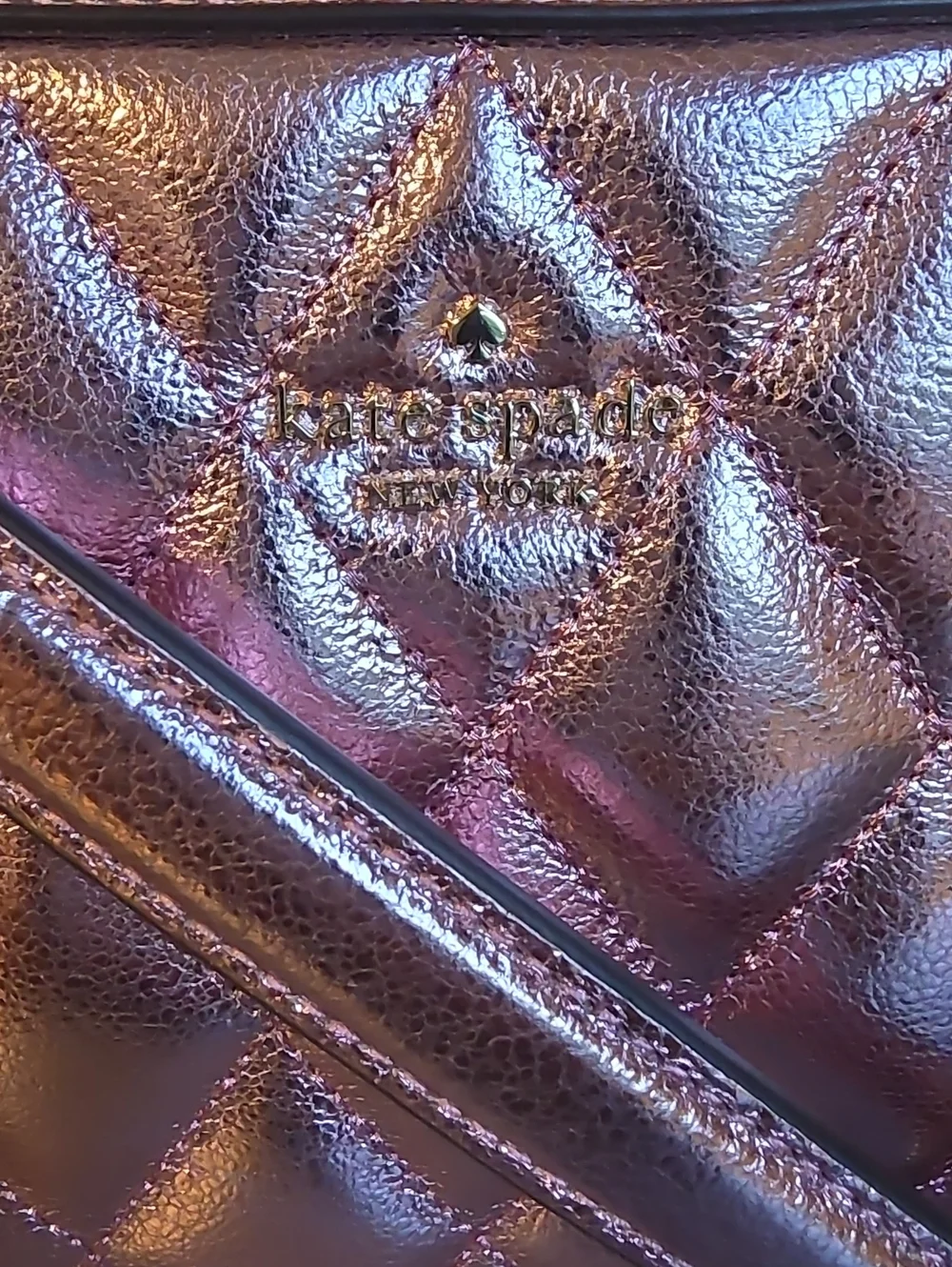 KATE SPADE NEW YORK NWOT Glimmer Metallic Quilted Crossbody Bag - Rose Gold